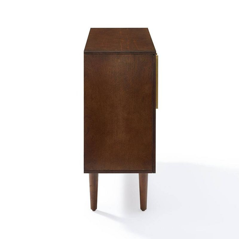 Everett Console Cabinet Mahogany - Crosley: Mid-Century Modern, Adjustable Shelf, 31"W X 14"D X 32.25"H