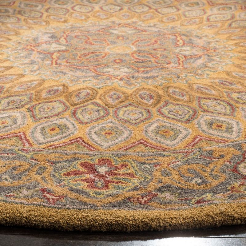 Heritage HG914 Hand Tufted Area Rug - Light Brown/Grey - 3'6" round - Safavieh.
