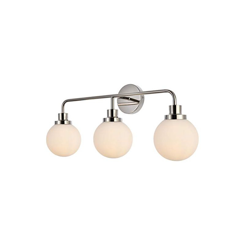 Elegant Lighting Hanson 3 lights bath sconce in polished nickel with frosted shade