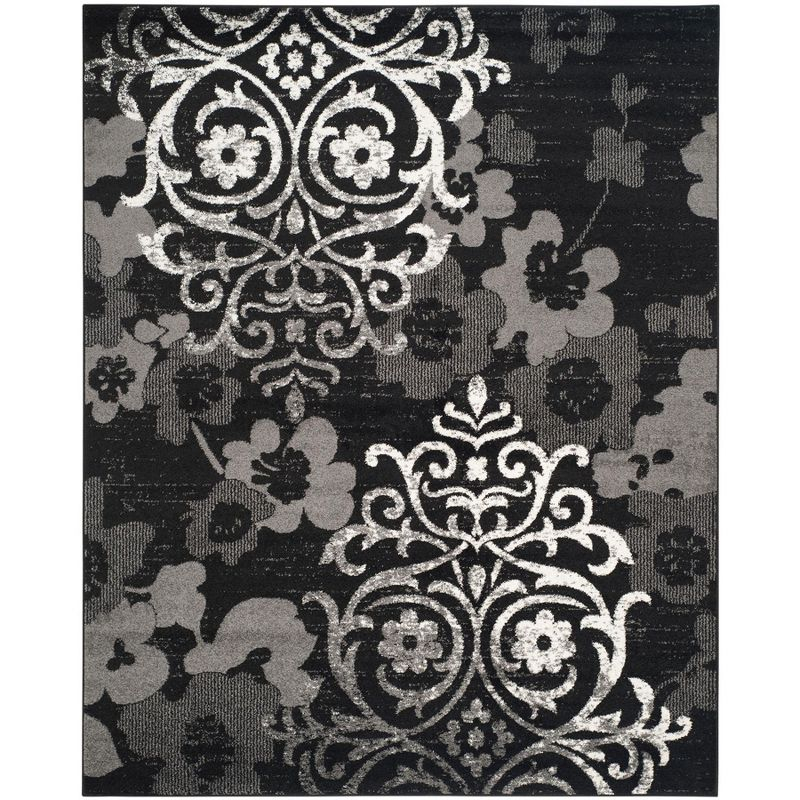 Adirondack ADR114 Machine Made Indoor Area Rug - Black/Silver - 9'x12' - Safavieh