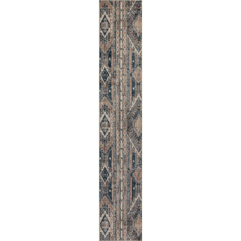 Unique Loom Portland Collection Area Rug - Orford (2' 2" x 12' Runner Navy Blue/Blue)