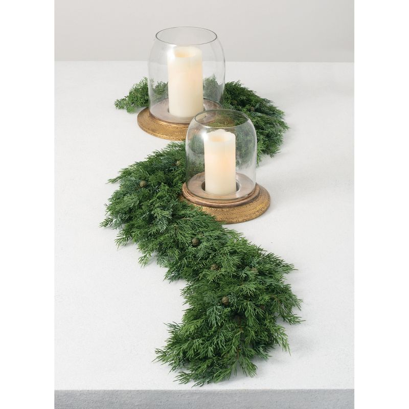 Sullivans Artificial Soft Touch Cedar Garland 80"L Green