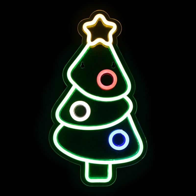 Northlight 15" LED Lighted Neon Style Christmas Tree Window Silhouette