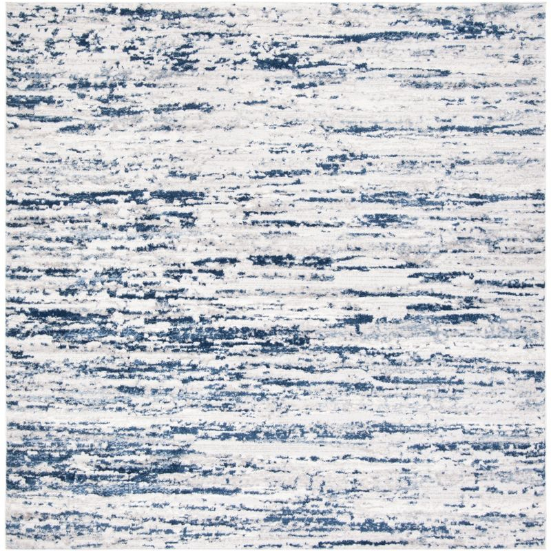 Amelia ALA768 Power Loomed Area Rug - Grey/Navy - 5'3"x5'3" - Safavieh.