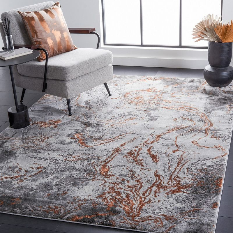 Craft CFT864 Loomed Indoor Area Rug - Grey/Orange - 8'x10' - Safavieh