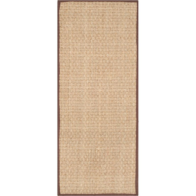Natural Fiber NF114 Power Loomed Runner Rug - Natural/Dark Brown - 2'6"x10' - Safavieh.