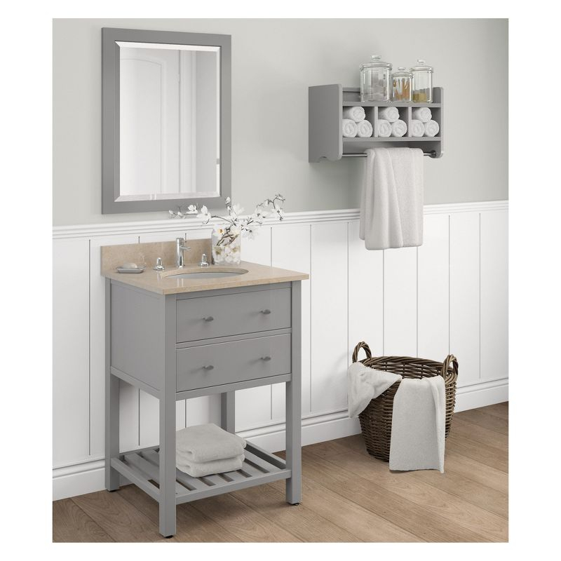 Decorative Wall Cabinet Gray 25" - Alaterre Furniture