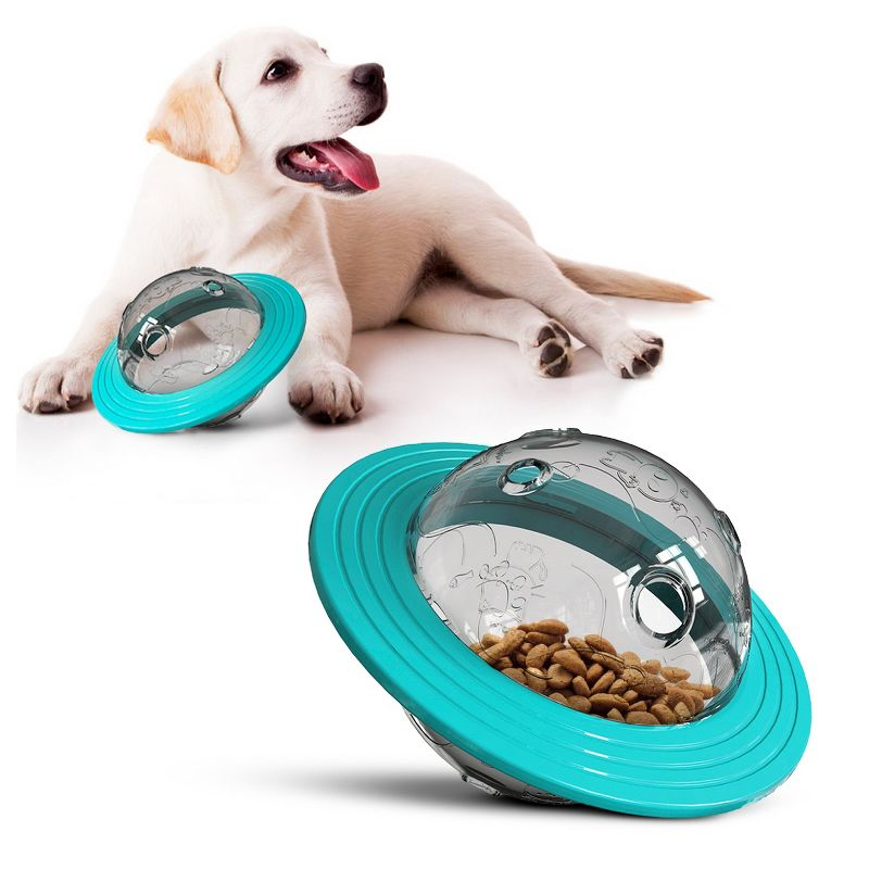ANYPET Dog Planet Interactive Toy Puzzle Treat Ball, Food Dispensing Chew Toys for Medium to Large Dogs, Blue