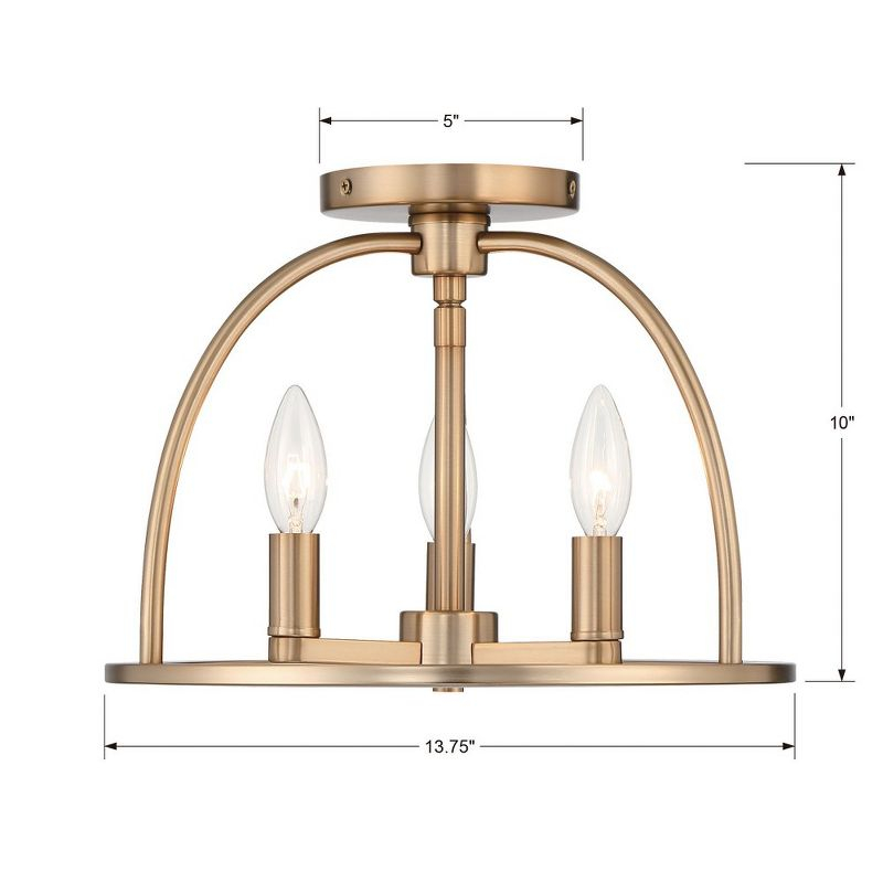 Crystorama Lighting Abbott 3 - Light Flush Mount in  Vibrant Gold