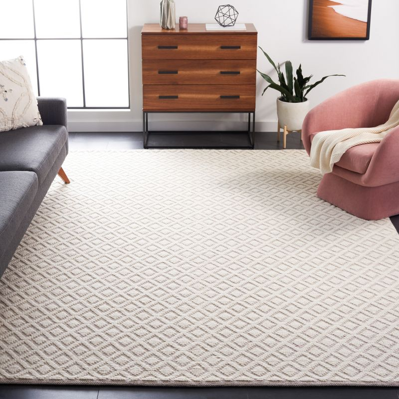 Vermont VRM304 Hand Woven Indoor Area Rug - Ivory/Red - 9'x12' - Safavieh