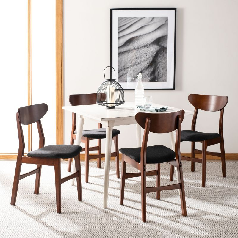 Lucca Retro Dining Chair (Set of 2) - DCH1001 - Walnut/Black - Safavieh