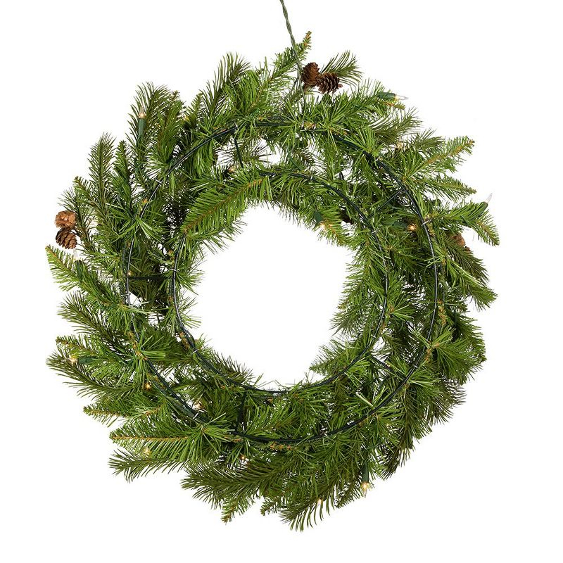 Kurt Adler 24" Lighted Polyvinyl Chloride Wreath | Wayfair