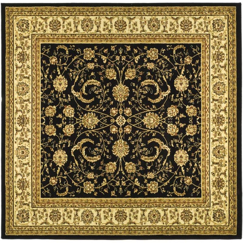 Lyndhurst LNH219 Power Loomed Area Rug - Black/Ivory - 6'x6' - Safavieh