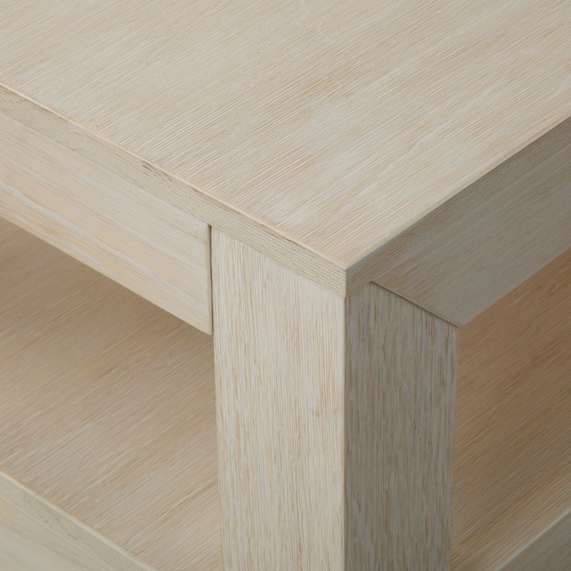 Plank+Beam 40" Modern Rectangular Coffee Table with Shelf, Solid Wood Table with Storage