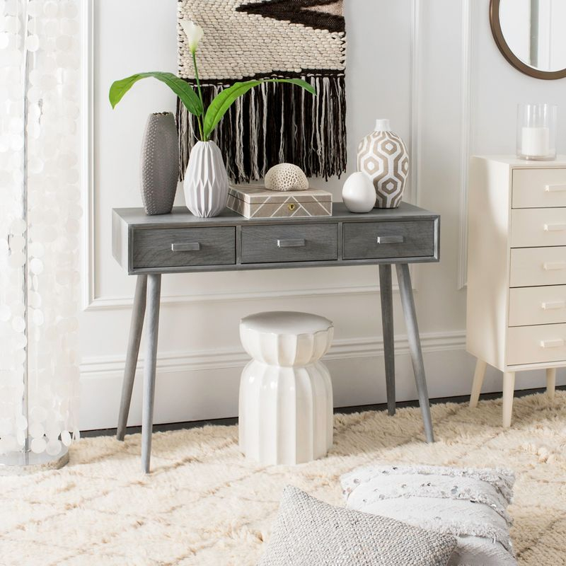Albus 3 Drawer Console Table - CNS5701C - Gray - Safavieh