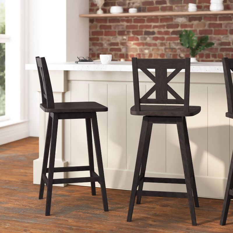Taylor & Logan Bakersville Modern Farmhouse Wooden Swivel Bar and Counter Stool