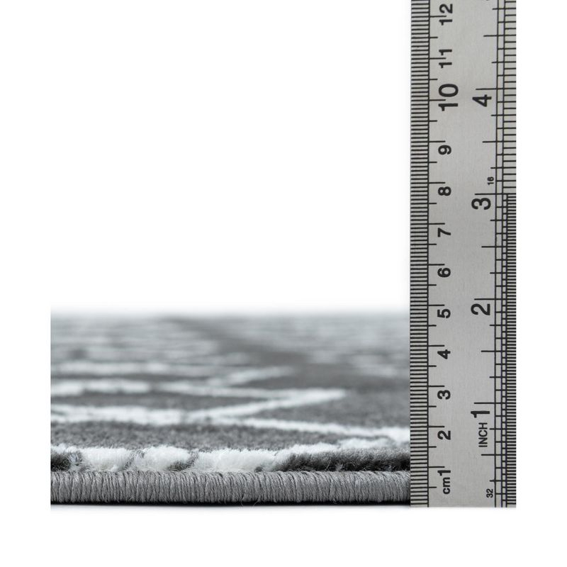 Unique Loom 6' 0 x 6' 0 Square Moroccan Trellis Gray Area Rug