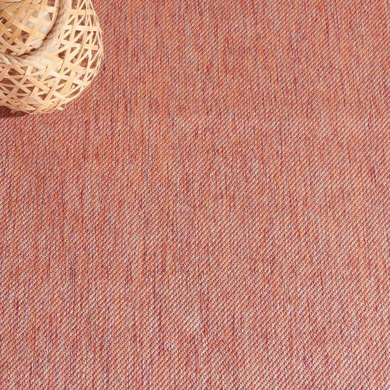 Beach House BHS218 Power Loomed Indoor/Outdoor Area Rug - Rust - 6'7"x6'7" - Safavieh