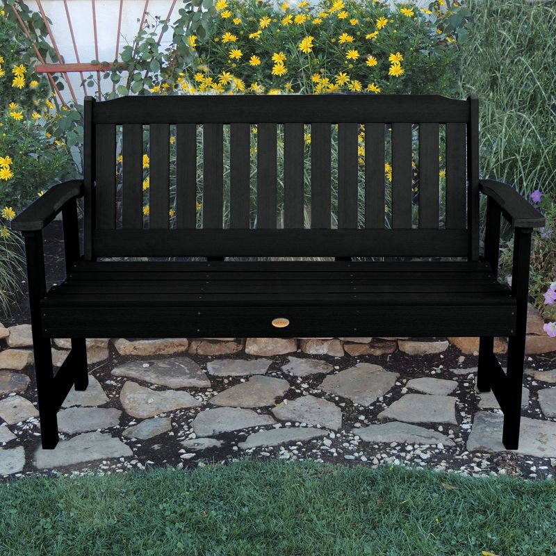 4' Lehigh Garden Bench Black - highwood: Weather-Resistant, Fade-Resistant, 500lb Capacity, Recycled Plastic