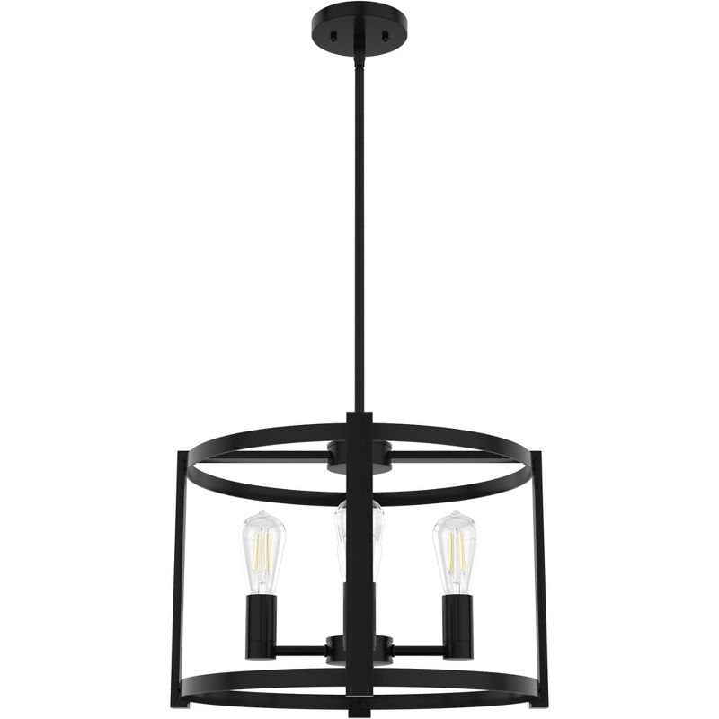18" 4-Light Astwood Chandelier Black - Hunter Fan: Modern Metal Ceiling Fixture, UL Listed, Dimmable