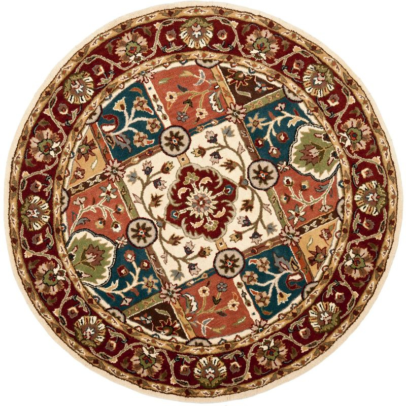 Heritage HG925 Hand Tufted Area Rug - Multi/Red - 3'6" round - Safavieh.