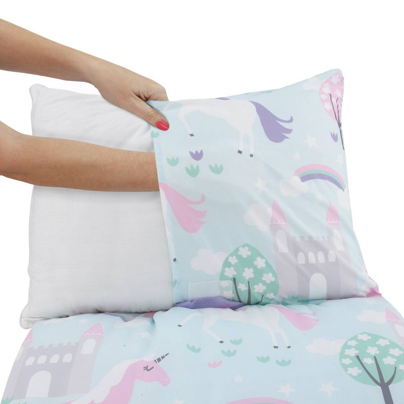 Everything Kids' Unicorn Deluxe Easy Fold Nap Mat: NoJo, Light Blue, Toddler & Preschool Sleep Mat, Machine Washable
