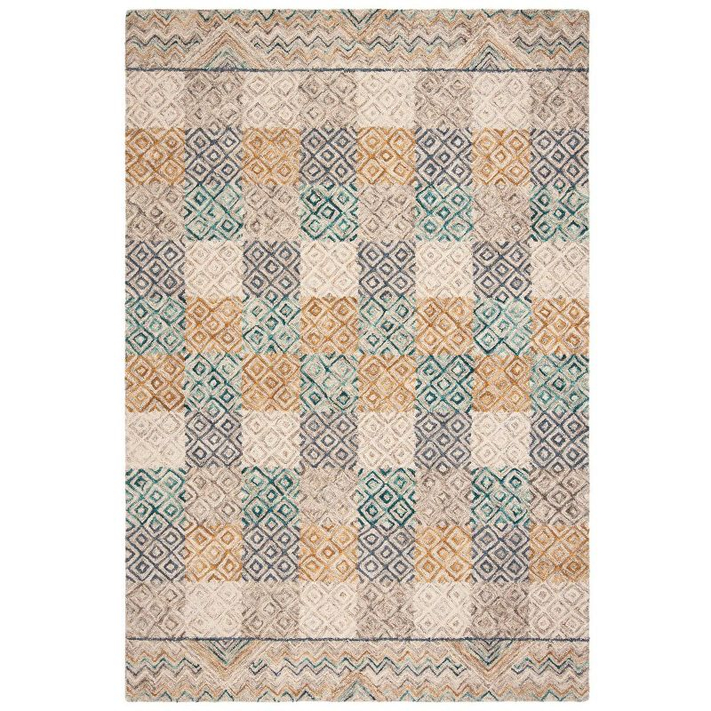 Aspen APN291 Hand Tufted Area Rug  - Blue/Gold - 3'x5' - Safavieh.