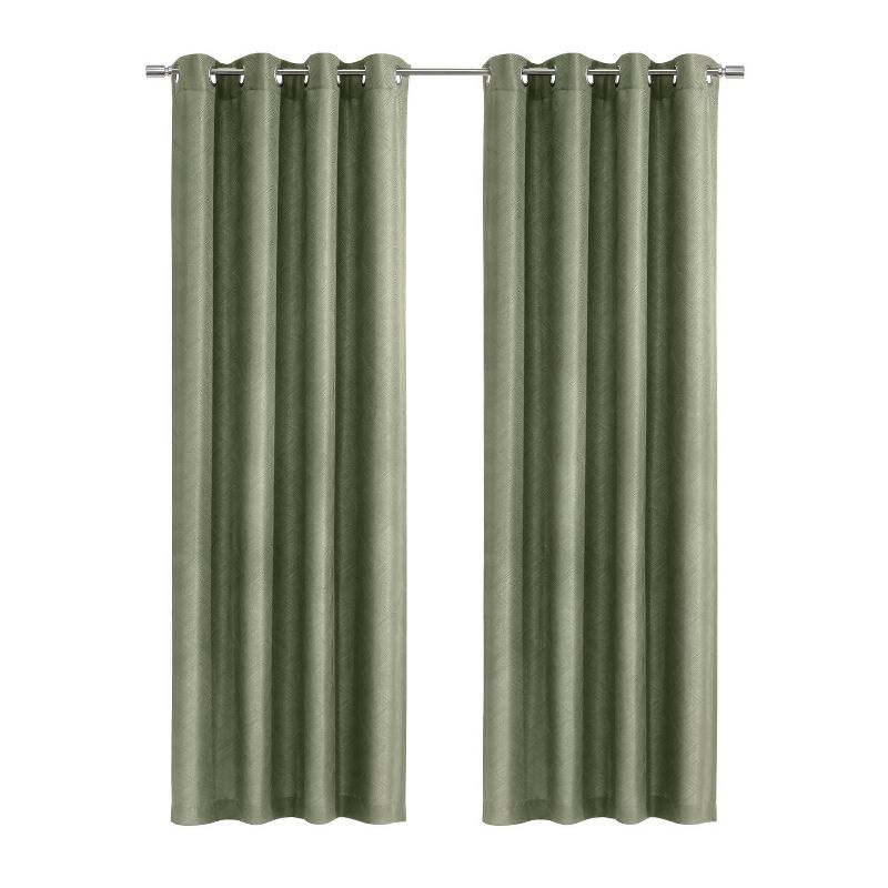 Habitat Abstract Light Filtering Energy Efficeint Grommet Curtain Panel for Windows 52" x 108" Green
