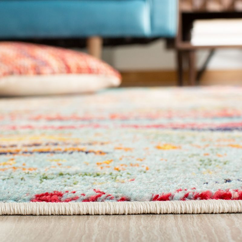 Madison MAD422 Power Loomed Indoor Accent Rug - Blue/Orange - 3'x3' - Safavieh