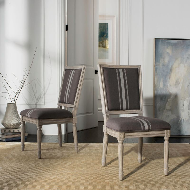 Buchanan 19''H French Brasserie Rectangle Side Chair (Set of 2) - Grey/Beige - Safavieh