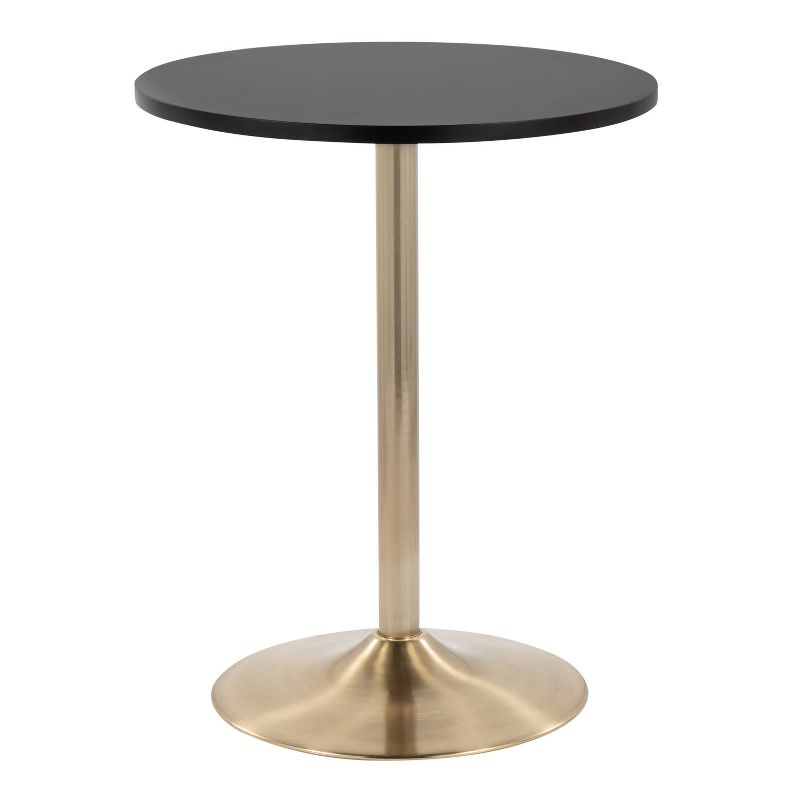 Pebble 24" Bar Height Table Gold/Black - LumiSource: Adjustable, Round, Metal Base, MDF Top