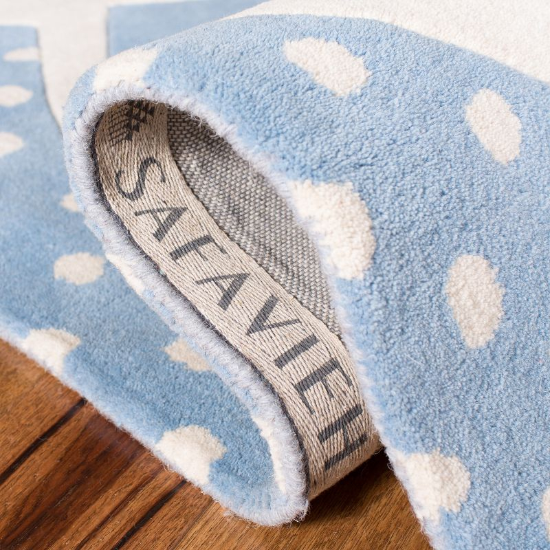 Safavieh Kids Rabbit SFK922 Hand Tufted Indoor Area Rug - Blue/Ivory - 8'x10' - Safavieh