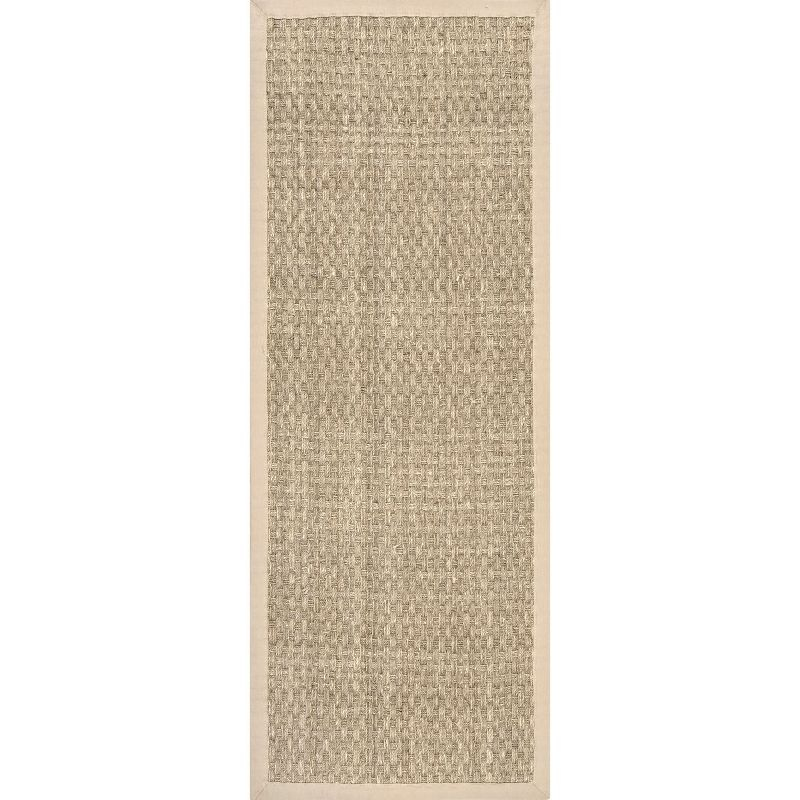 Nuloom Hesse Checker Weave Seagrass Kitchen Runner Indoor Area Rug - Hallway, Entryway, 2' 6" x 6', Natural