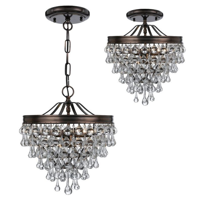 Crystorama Lighting Calypso 3 - Light Semi-Flush Mount in  Vibrant Bronze