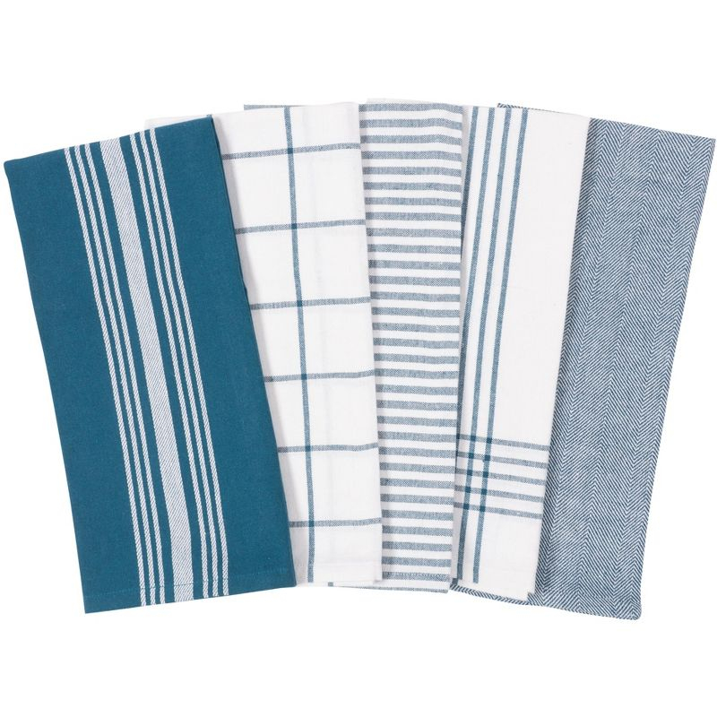 KAF Home Soho Set of 10 Recycled Cotton Kitchen Towels - 18"x 28" (Teal)