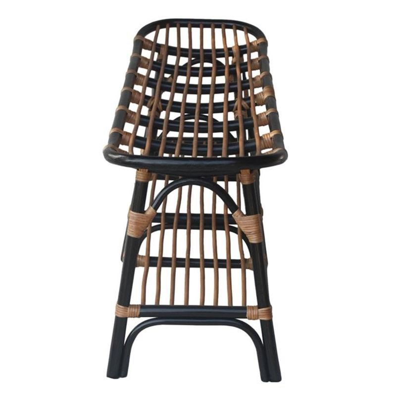 New Pacific Direct Damara Rattan Bench w/ Shelf