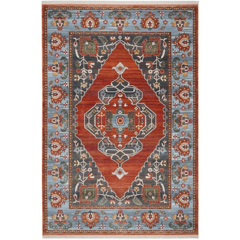 Vintage Persian VTP482 Power Loomed Indoor Area Rug - Rust/Blue - 5'x7'6" - Safavieh