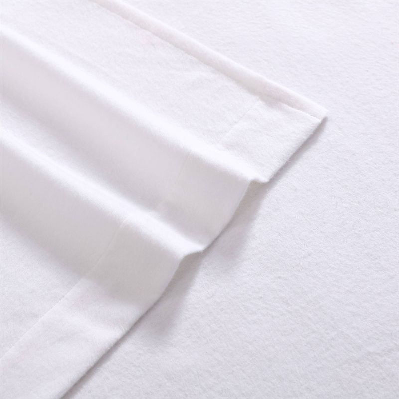 King Solid Flannel Sheet Set White - Laura Ashley