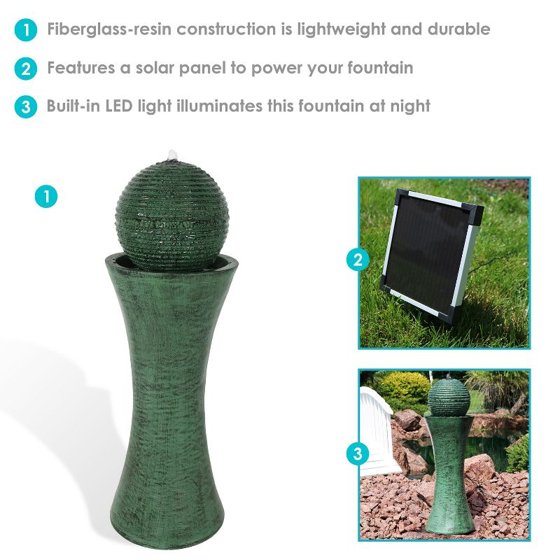 Sunnydaze Outdoor Polyresin Desert Spring Solar Powered Water Fountain with Battery Backup, Submersible Pump, and Panel - 30"