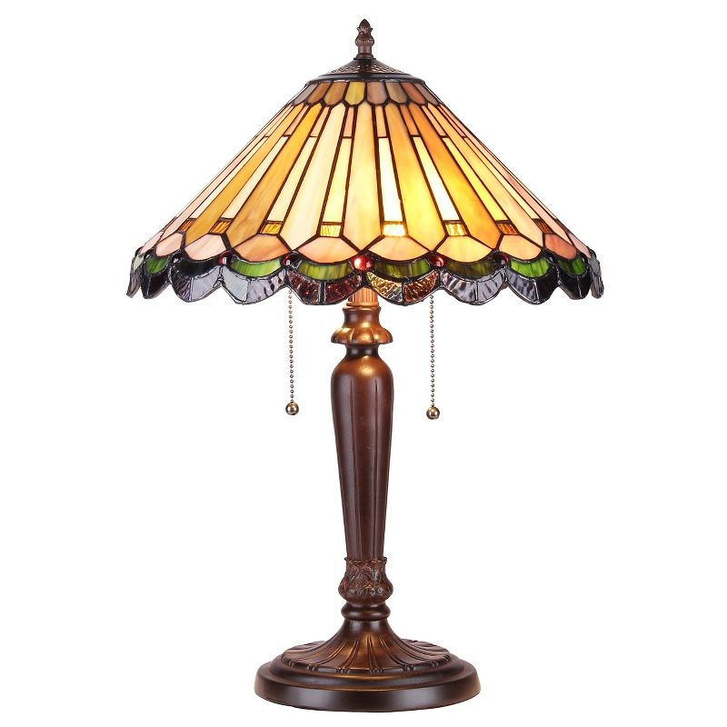 Chloe Lighting Inez Tiffany-style 2 Light Mission Table Lamp 16" Shade