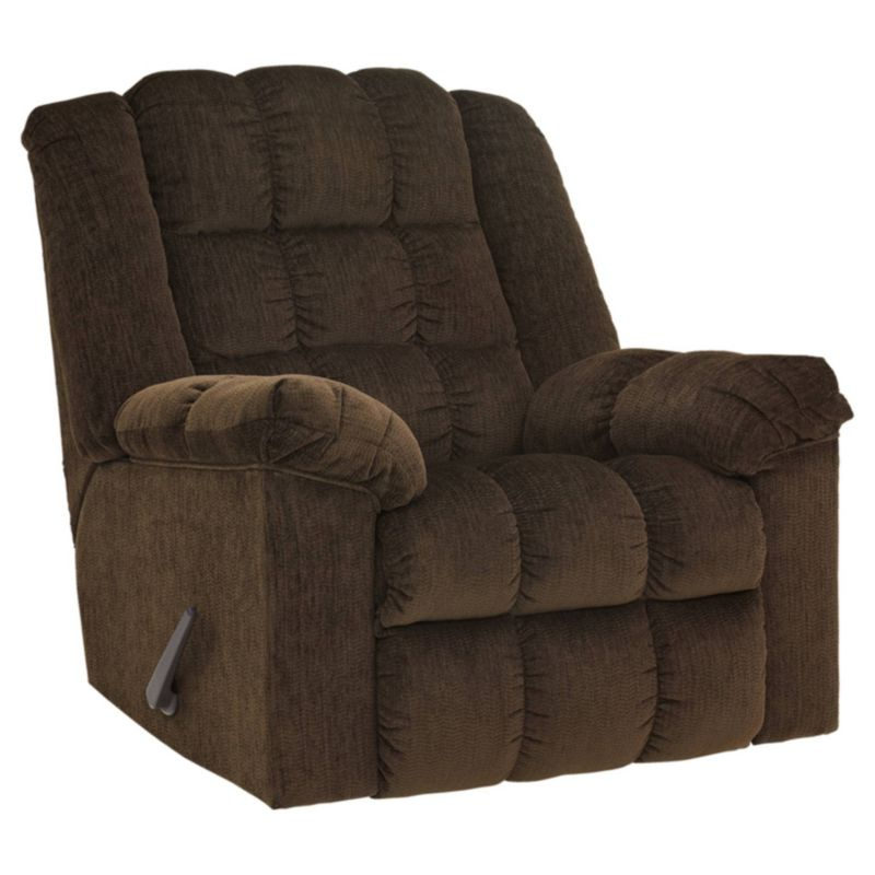 Ludden Rocker Side Lever Recliner Cocoa - Signature Design by Ashley: Plush Upholstery, Comfort Style