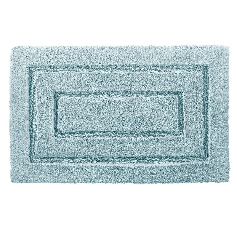 24"x40" Signature Bath Rug Aqua - Cassadecor: Cotton, Machine Washable, Lightweight Spray Latex Backing