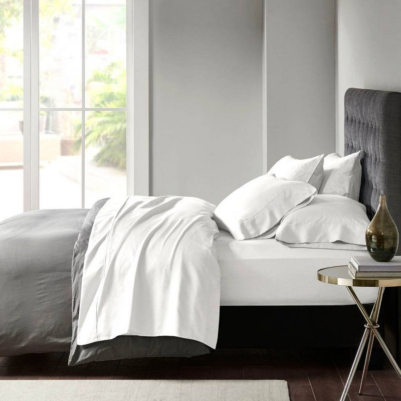 Split King 800 Thread Count 7pc Cotton Blend Sheet Set White