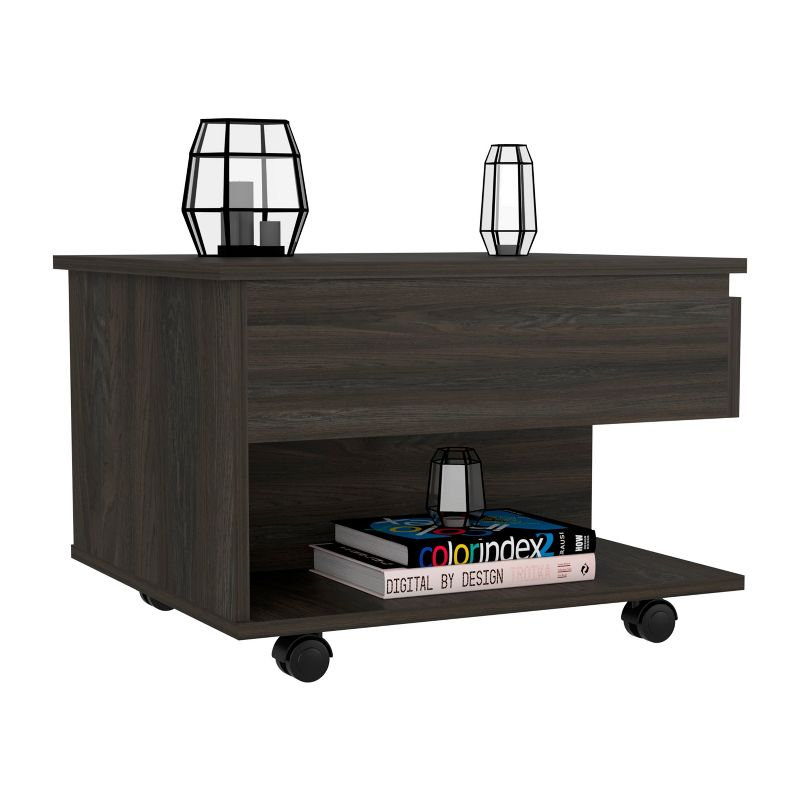 Depot E-Shop Lift Top Coffee Table, Casters, One Shelf
