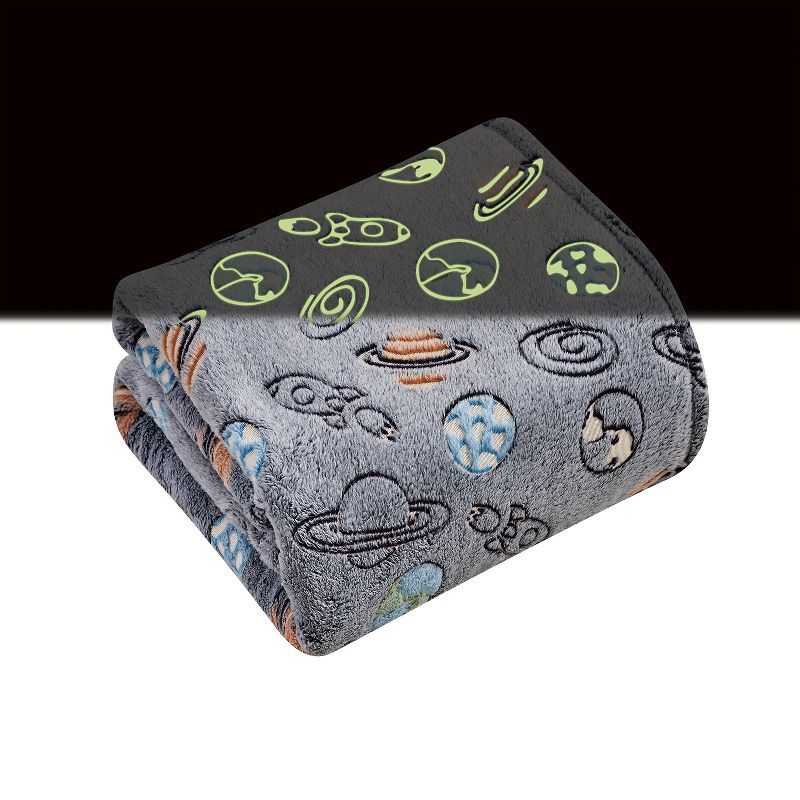 Outer Space Micro Plush All Season Throw Blanket 50" X 60" Multicolor by Plazatex