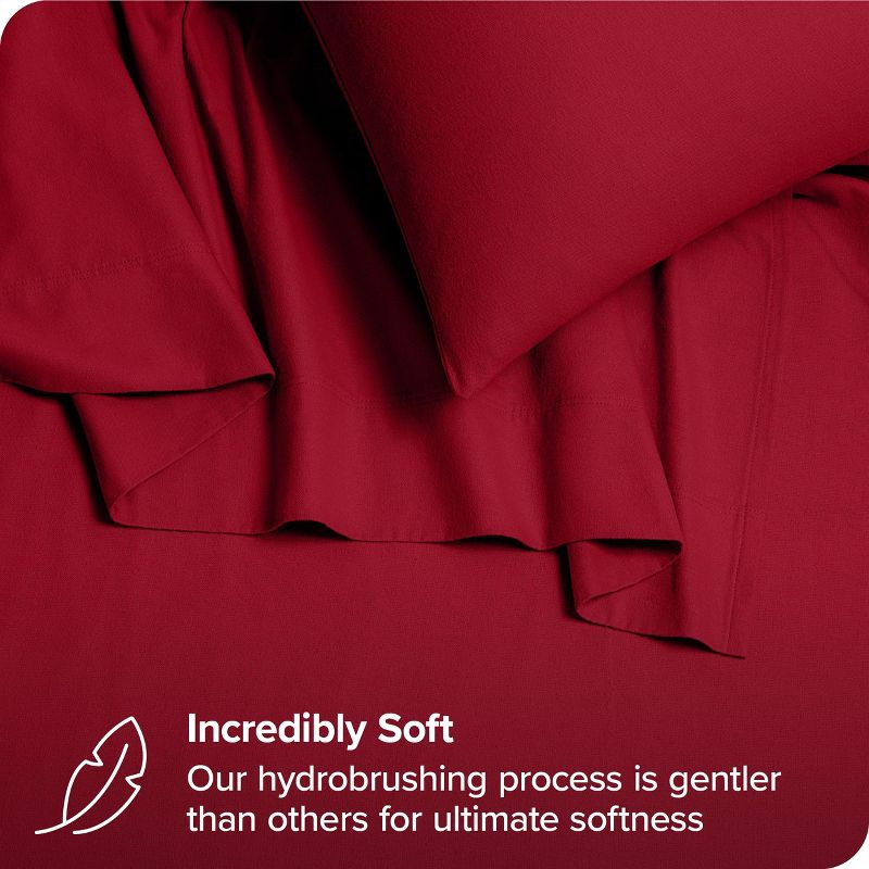 Red Organic Flannel Twin XL Sheet Set by Bare Home