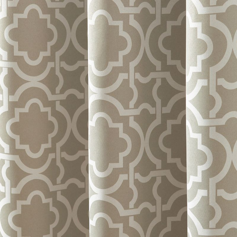 40"x63" Sun Zero Blackout Barnett Trellis Grommet Curtain Panel Taupe: Thermal Insulated, Energy Efficient, Noise Reduction