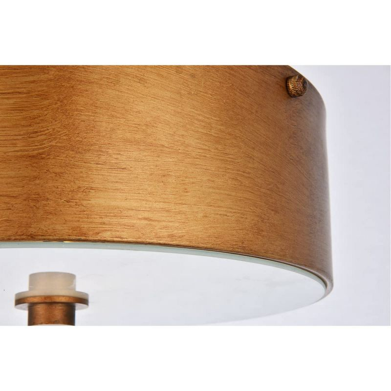 Elegant Lighting Hazen 2 light 12 inch Vintage Gold flush mount