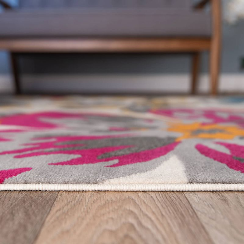 World Rug Gallery Modern Floral Design Multi 5' x 7' Area Rug