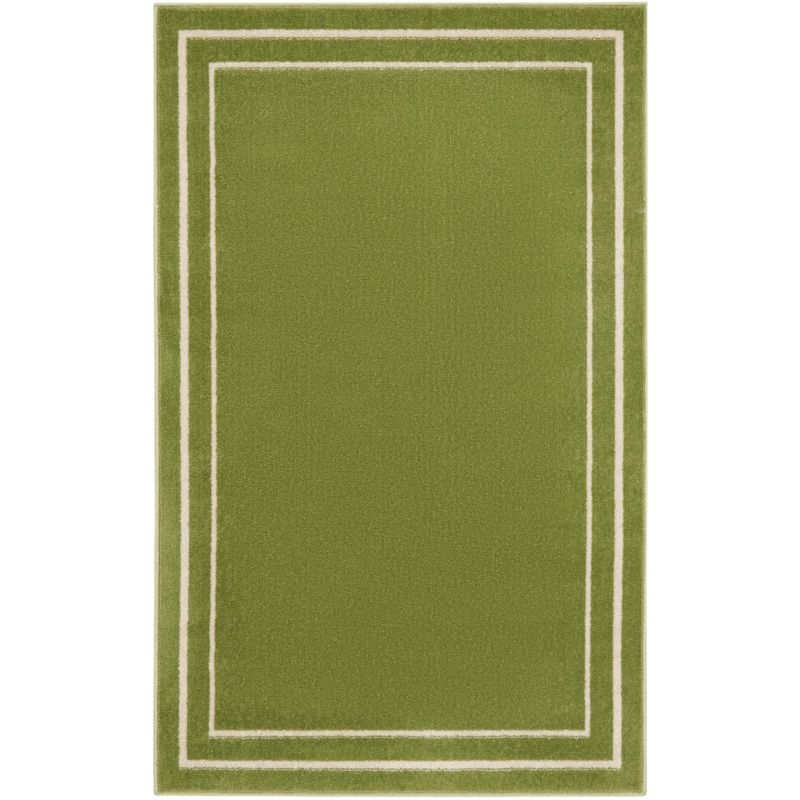 Nourison Essentials 3' x 5' Green Ivory Contemporary Indoor/Outdoor Rug